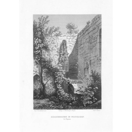 Kirchenruine in Woitsdorf bei Haynau / "KIRCHENRUINE IN WOITSDORF. bei Haynau."