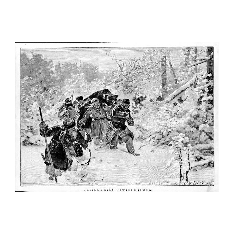 "Julian Fałat: Powrót z łowów."