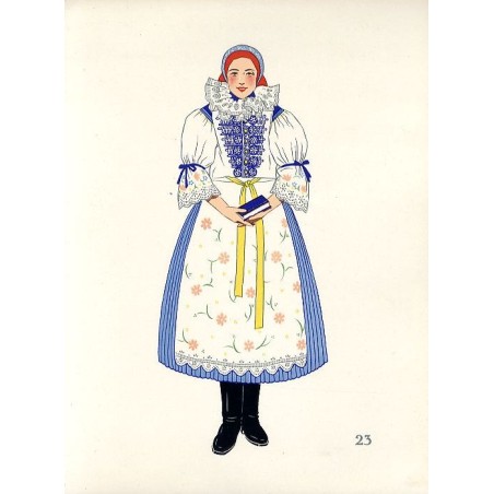 "23) Jeune Fille de Uherské Hradište. TCHÉCO-SLOVAQUIE"