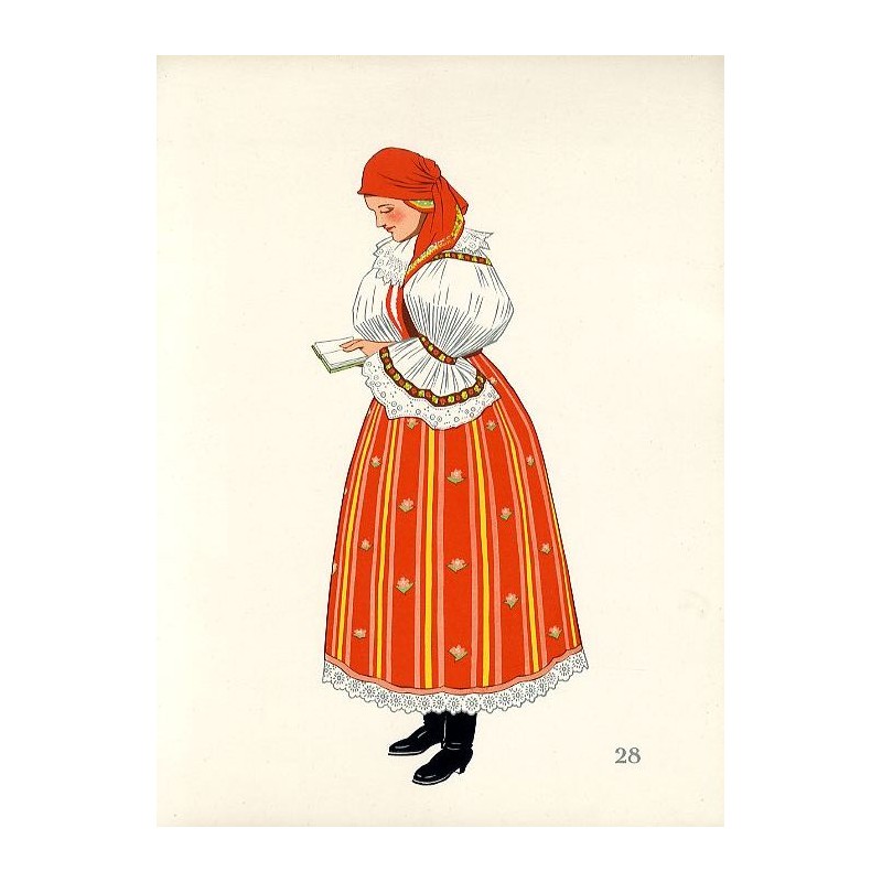 "28) Jeune Paysanne de Veselany. TCHÉCO-SLOVAQUIE"