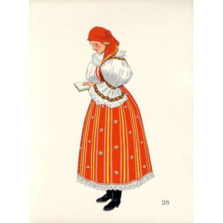 "28) Jeune Paysanne de Veselany. TCHÉCO-SLOVAQUIE"