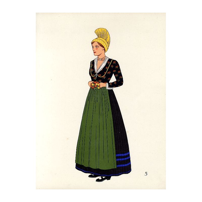 "5) Costume de Famme du Waldviertel (Basse-Autriche). AUTRICHE"