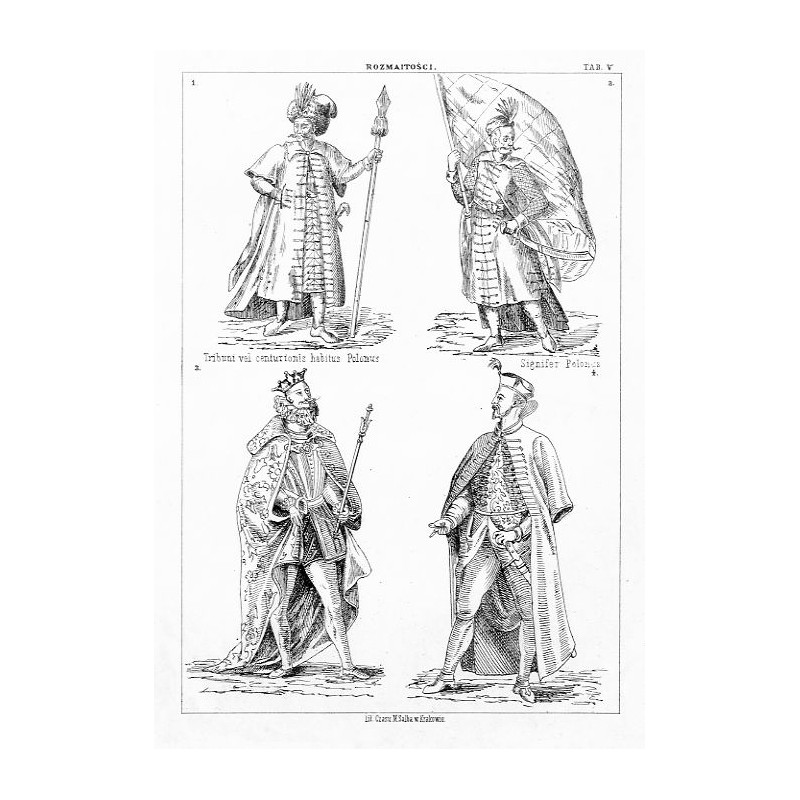 "Tribuni vel centurionis habitus Polonus. Signifer Polonus." / Typy polskiej szlachty i artystokracji