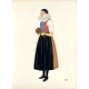 "24) Costume de Jeune Femme de Vyškova. TCHÉCO-SLOVAQUIE"