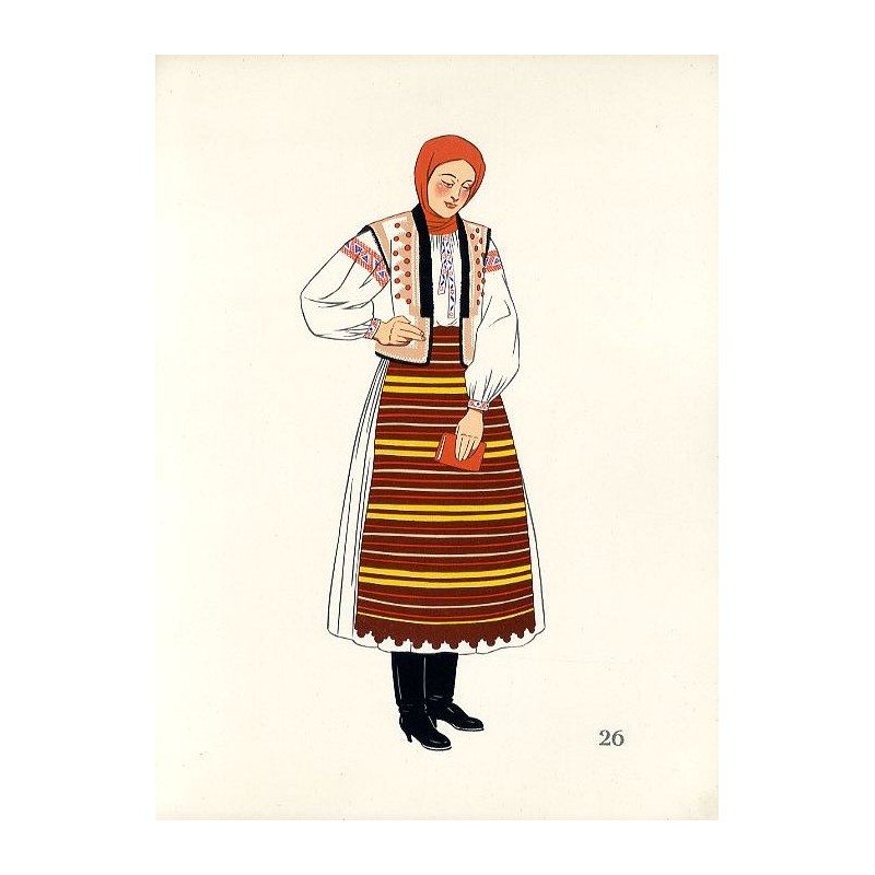 "26) Femme de la Province de Hutzul (Slovaquie Orientale). TCHÉCO-SLOVAQUIE"