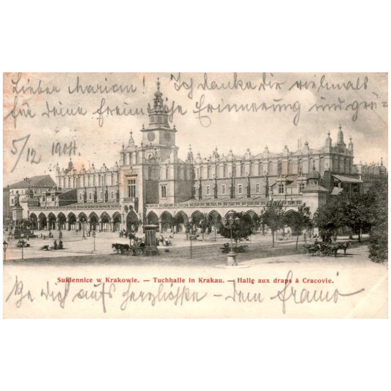 Sukiennice w Krakowie. - Tuchhalle in Krakau. - Halle aux draps à Cracovie.