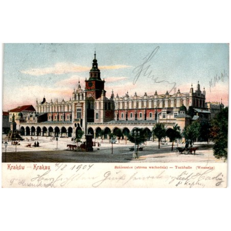 Kraków - Krakau. Sukiennice (strona wschodnia) - Tuchhalle (Westseite)