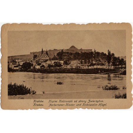 Kraków. Kopiec Kościuszki od strony Zwierzyńca. Krakau. Norbertaner-Kloster und Kościuszko-Hügel