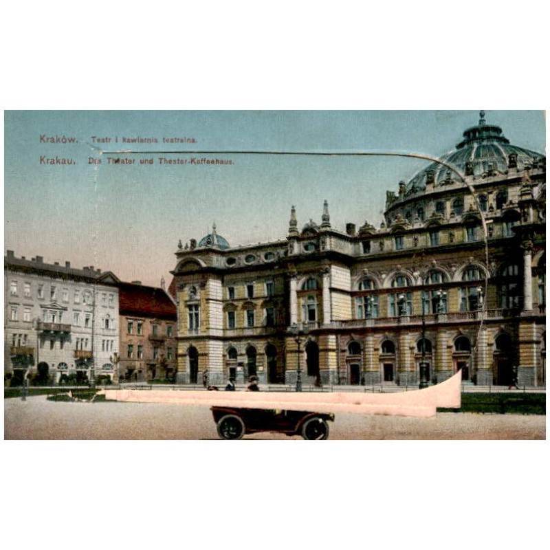 Kraków. Teatr i kawiarnia teatralna. Krakau. Das Theater und Theater-Kaffeehaus. / leporello:  Wawel - Königsschloss. Teatr miej