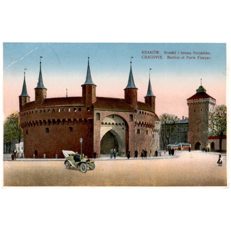 Kraków. Rondel i brama florjańska. Cracovie. Bastion et Porte Floryan.