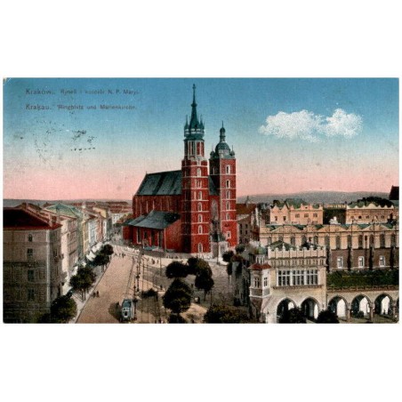Kraków. Rynek i Kościół N. P. Maryi. Krakau. Ringplatz und Marienkirche.