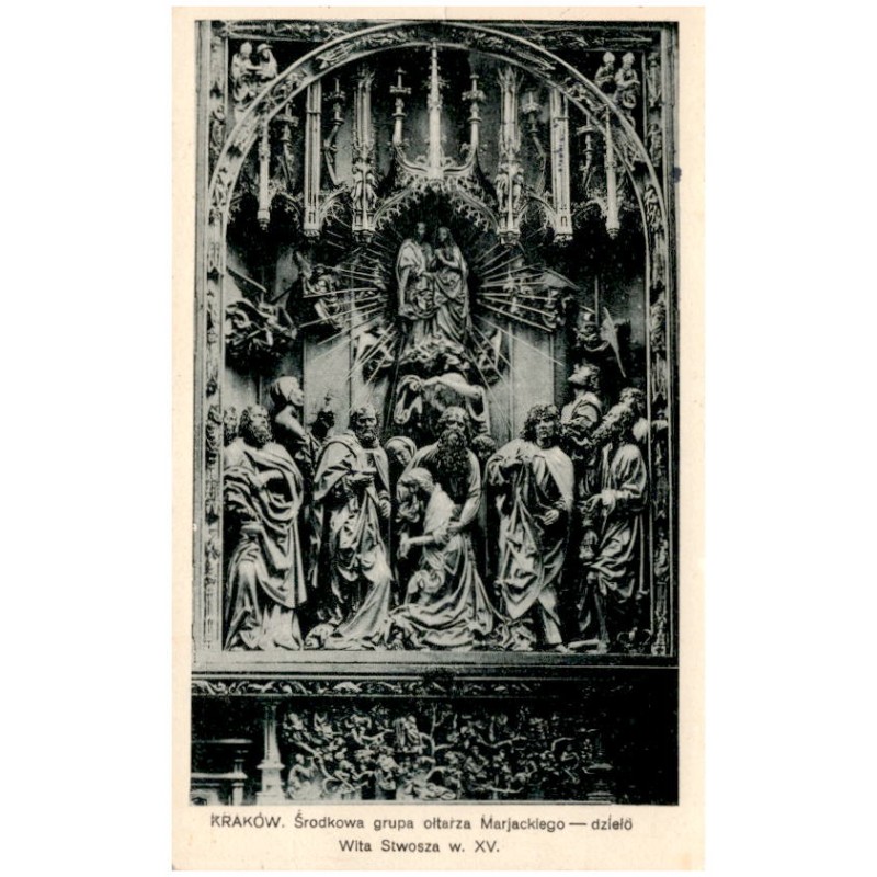 Kraków. Środkowa grupa ołtarza Marjackiego - dzieło Wita Stwosza w. XV.