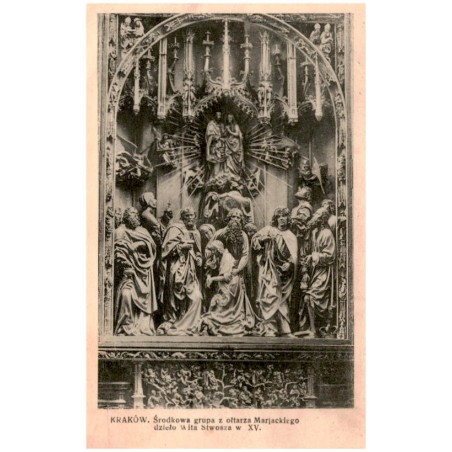 Kraków. Środkowa grupa z ołtarza Marjackiego - dzieło Wita Stwosza w. XV.