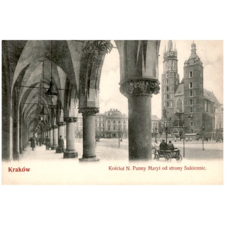 Kraków. Kościoł N. Panny Maryi od strony Sukiennic.