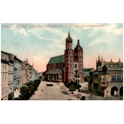 Kraków - Krakau. Główny rynek z Kościołem N. P. Maryi. Hauptring und Marienkirche.
