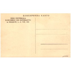 Kraków. Sukiennice (Draphalo) kun Urbodoma Turo vidataj de supre / Rewers: XXIII Universala Kongreso de Esperanto en Kraków, 1.-