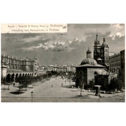 Rynek i Kościół N Panny Maryi w Krakowie. Hauptring und Marienkirche in Krakau.