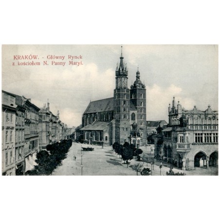 Kraków. Główny Rynek z kościołem N. Panny Maryi.