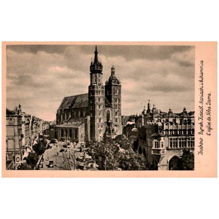 Kraków. Rynek. Kościół Mariacki i Sukiennice. L'eglise de Notre Dame.