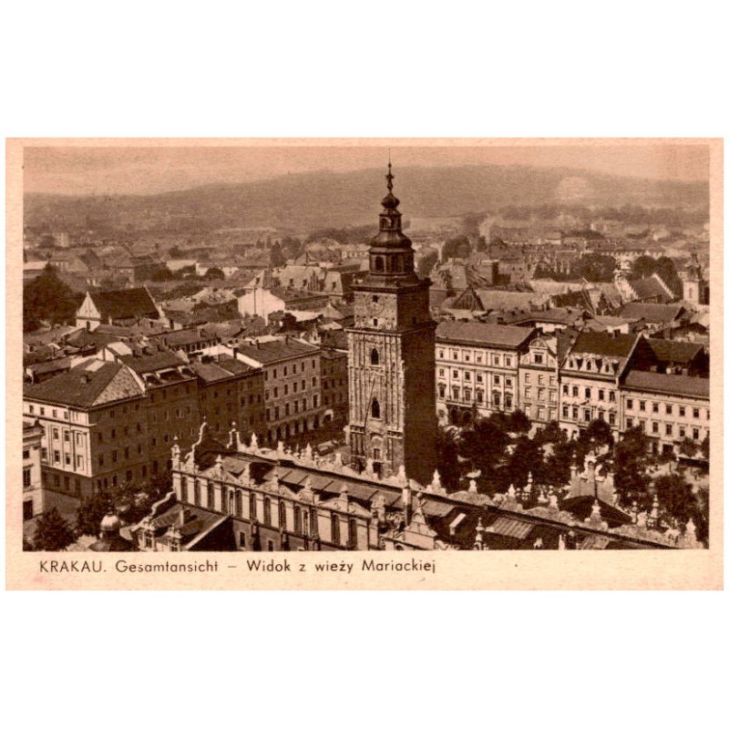 Krakau. Gesamtansicht - Widok z wieży Mariackiej