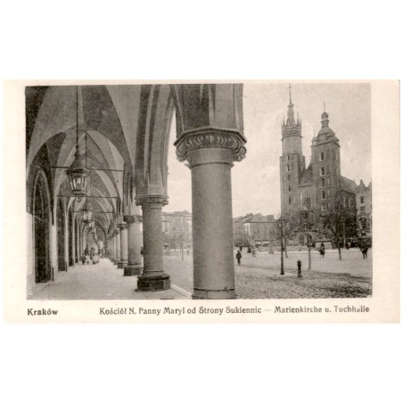Kraków. Kościół N. Panny Maryi od Strony Sukiennic - Marienkirche u. Tuchhalle