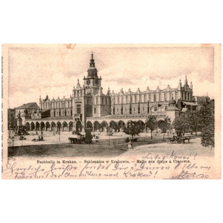 Tuchhalle in Krakau. - Sukiennice w Krakowie. - Halle aux draps á Cracovie.