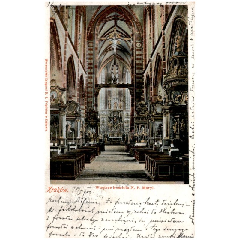 Kraków. Wnętrze kościoła N. P. Maryi.