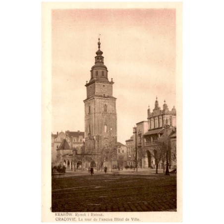 Kraków. Rynek i Ratusz. Cracovie. La tour de l'ancien Hôtel de Ville.