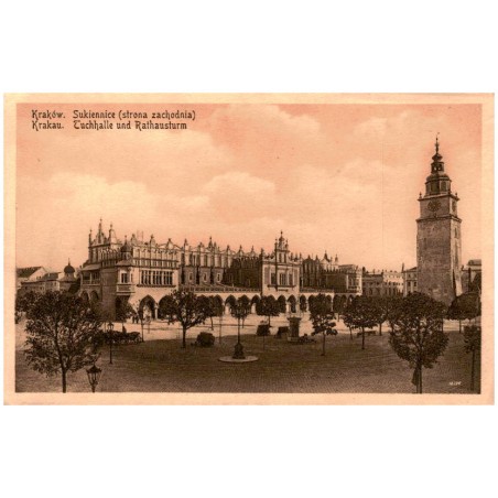 Kraków. Sukiennice (strona zachodnia). Krakau. Tuchhalle und Rathausturm. 38230