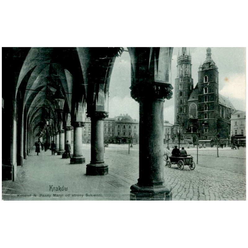 Kraków. Kościół N. Panny Maryi od strony Sukienni.