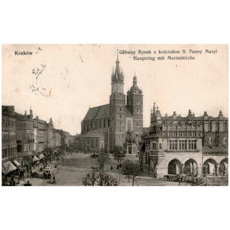 Kraków. Główny Rynek z kościołem N. Panny Maryi - Hauptring mit Marienkirche