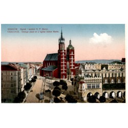 Kraków. Rynek i kościół N. P. Maryi. Cracovie. Grange place et L'églice Sainte Marie.