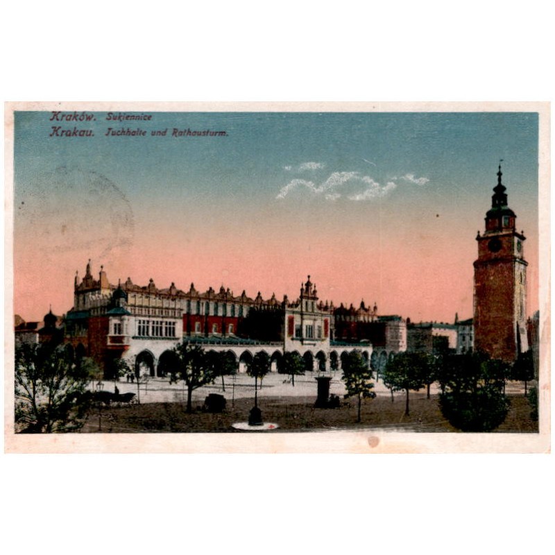 Kraków. Sukiennice. Krakau. Tuchhalle und Rathausturm.