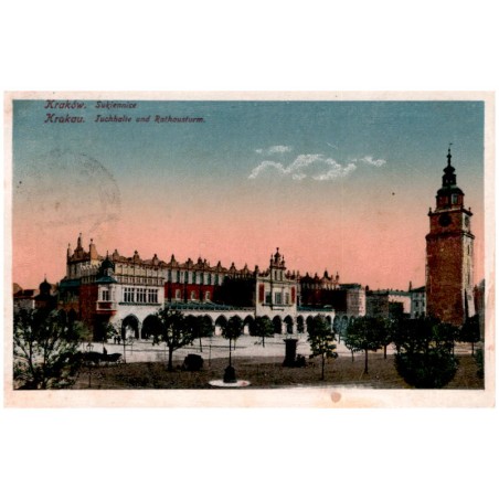 Kraków. Sukiennice. Krakau. Tuchhalle und Rathausturm.