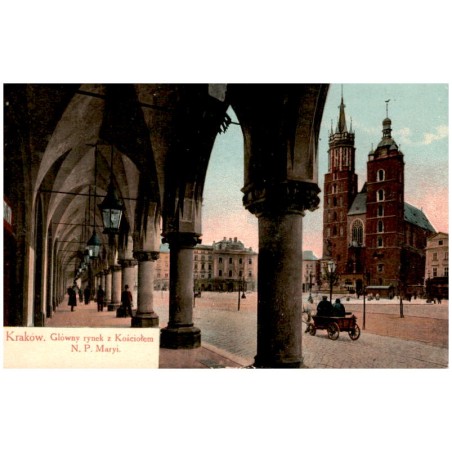 Kraków. Główny rynek z Kościołem N. P. Maryi.
