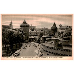 Kraków. Widok na Barbakan i Bramę Florjańską. - Vue de Barbakan et la Porte de St. Florian.