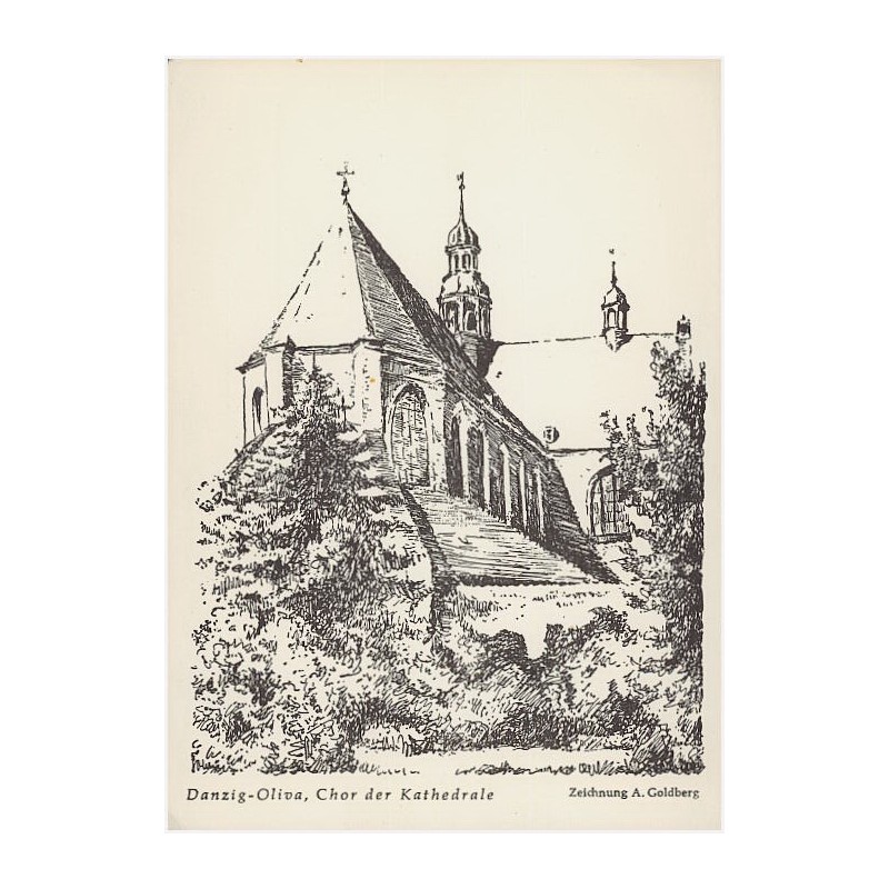 Danzig-Oliva, Chor der Kathedrale. Zeichnung A. Goldberg / cegiełka