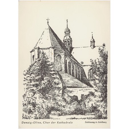 Danzig-Oliva, Chor der Kathedrale. Zeichnung A. Goldberg / cegiełka
