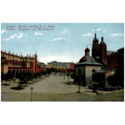 Kraków. Rynek i kościół N. P. Maryi. Krakau. Ringplatz und Marienkirche
