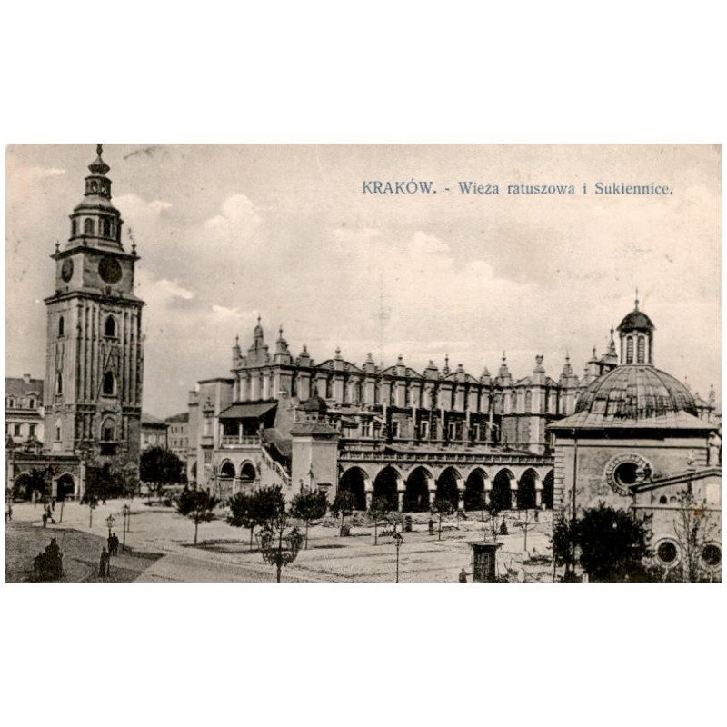 Kraków. - Wieża ratuszowa i Sukiennice.