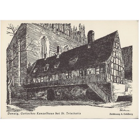 Danzig, Gotisches Kanzelhaus bei St. Trinitatis. Zeichnung A. Goldberg / cegiełka
