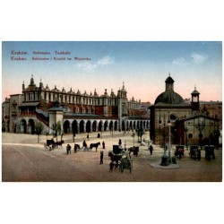 Kraków. Sukiennice. Tuchhalle. Krakau. Sukiennice i Kosciół św. Wojciecha.