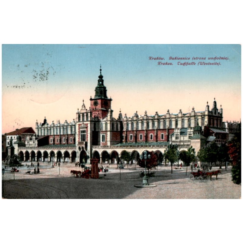 Kraków. Sukiennice (strona wschodnia). Krakau. Tuchhalle (Westseite).