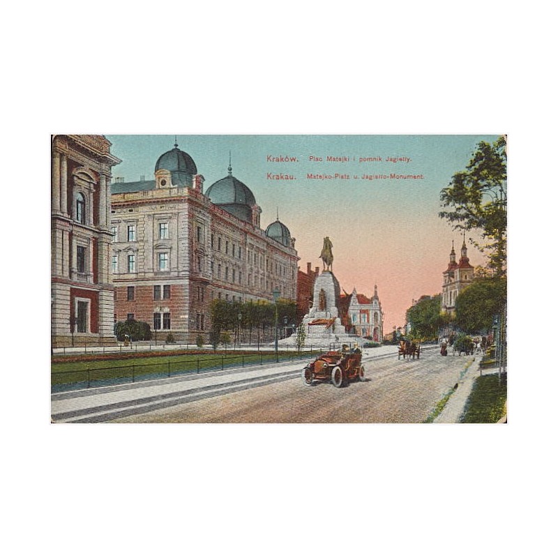 Kraków. Plac Matejki i pomnik Jagiełły. Krakau. Matejko-Platz und Jagiełło-Monument
