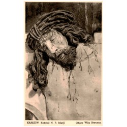 Kraków. Kościół N. P. Marji. Ołtarz Wita Stwosza. / Rewers: Fragment Ukrzyżowania. Głowa Chrystusa.