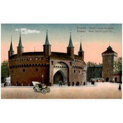 Kraków. Rondel i brama floryańska. Krakau. Bastei und Florianer Tor.