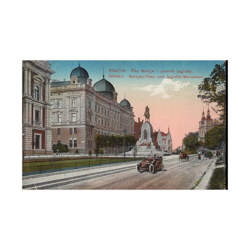 Kraków. Plac Matejki i pomnik Jagiełły. Krakau. Matejko-Platz u. Jagiełło Monument