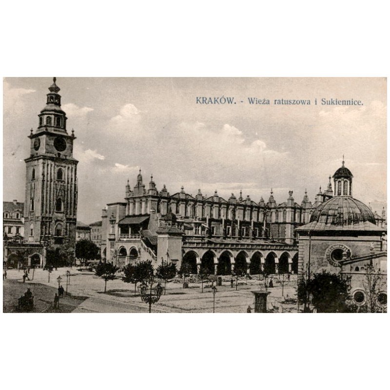 Kraków. - Wieża ratuszowa i Sukiennice.