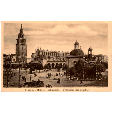 Kraków. - Ratusz i Sukiennice. - Urbodomo kaj draphalo.