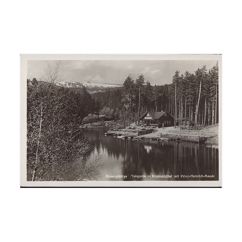 Riesengebirge. Talsperre in Krummhübel mit Prinz-Heinrich-Baude